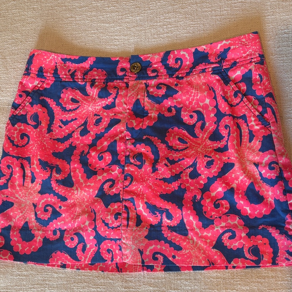 Lilly Pulitzer Ikat Blue Mocean Octopus Skort